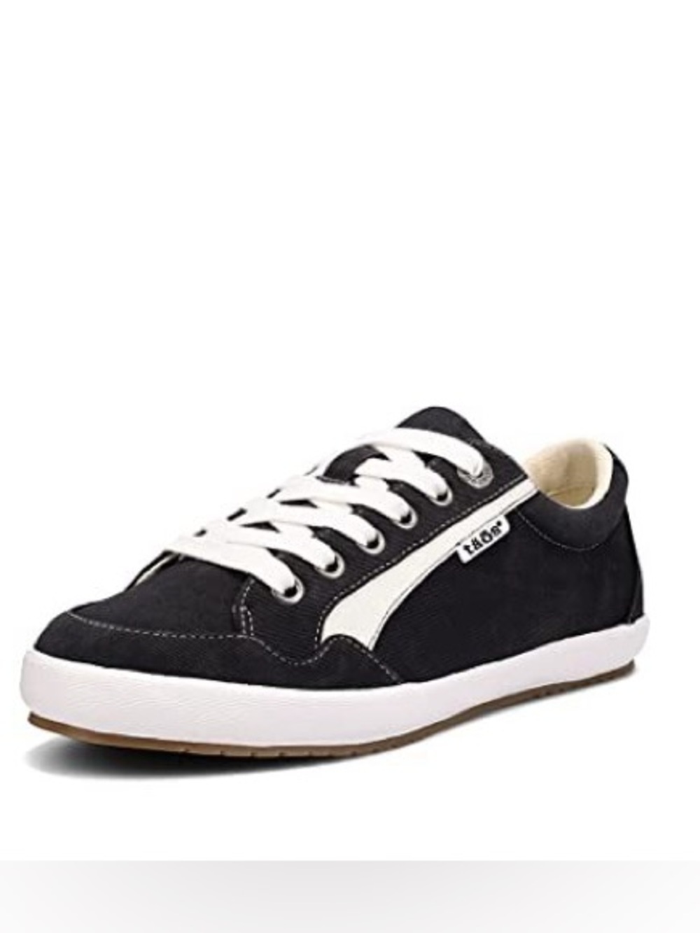 Taos Shooting Star Black White Distressed Canvas Sneakers
